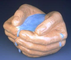 Hands With Water II: 7"x7"x7"